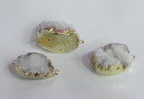 NGC685 20*30mm - 25*35mm freeform druzy quartz connectors