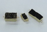 NGC698 10*15mm - 15*28mm rectangle druzy agate connectors