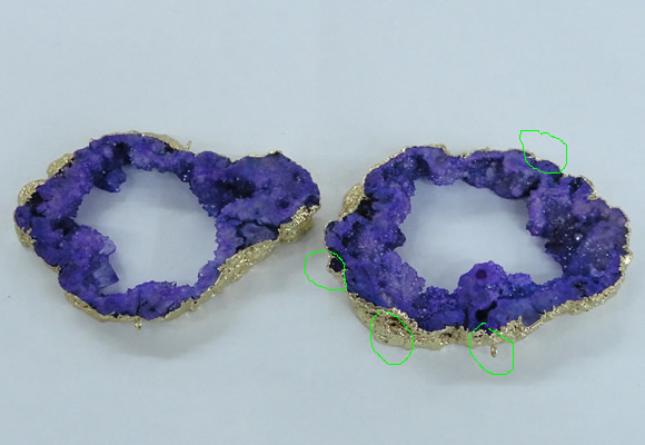 NGC702 45*75mm - 60*70mm freeform druzy agate connectors