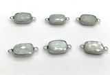 NGC7031 11*15mm faceted rectangle moonstone connectors