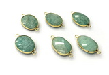 NGC7054 17*22mm faceted oval amazonite connectors