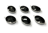 NGC7065 17*22mm faceted oval black agate connectors