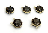 NGC7068 16mm faceted hexagon bronzite connectors