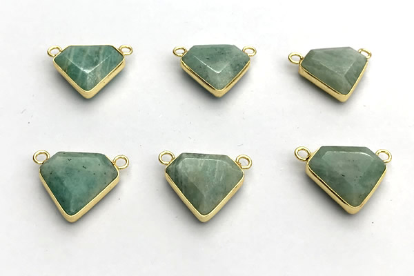 NGC7077 14mm faceted amazonite connectors