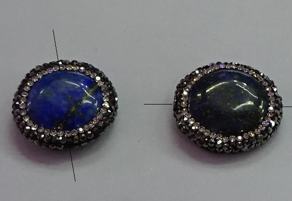 NGC7522 25mm coin lapis lazuli connectors wholesale