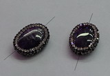 NGC7526 15*20mm - 16*22mm oval amethyst connectors wholesale