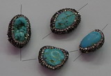 NGC7529 15*20mm - 18*25mm nuggets turquoise connectors wholesale