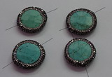 NGC7531 24mm faceted coin turquoise connectors wholesale