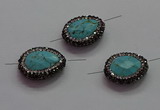 NGC7532 18*22mm - 20*25mm faceted teardrop turquoise connectors