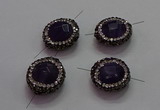 NGC7555 16mm faceted coin amethyst connectors wholesale