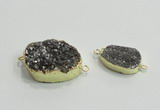 NGC868 15*25mm - 20*30mm freeform plated druzy agate connectors