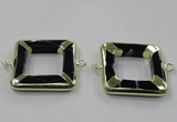 NGC885 35*35mm square black agate connectors wholesale