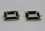 NGC886 30*40mm rectangle black agate connectors wholesale