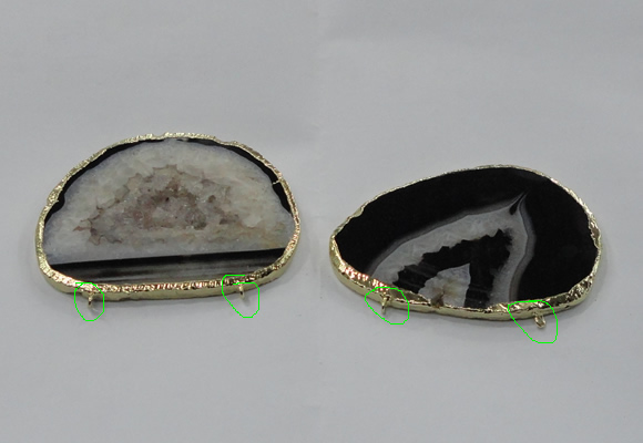 NGC900 50*65mm - 60*75mm freeform druzy agate connectors