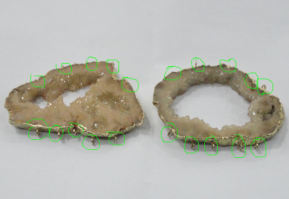 NGC941 45*65mm - 70*90mm freeform druzy agate connectors