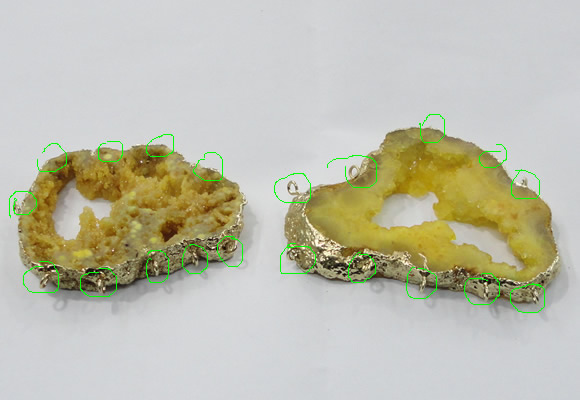 NGC942 45*65mm - 70*90mm freeform druzy agate connectors