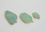 NGC950 15*20mm - 25*40mm freeform amazonite gemstone connectors