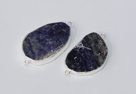 NGC996 20*30mm – 30*40mm freeform sodalite gemstone connectors