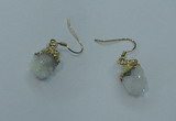 NGE02 10*14mm - 12*16mm nuggets druzy quartz earrings wholesale