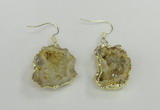 NGE101 20*25mm - 25*30mm freeform druzy agate gemstone earrings