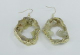 NGE103 30*35mm - 35*40mm freeform druzy agate gemstone earrings