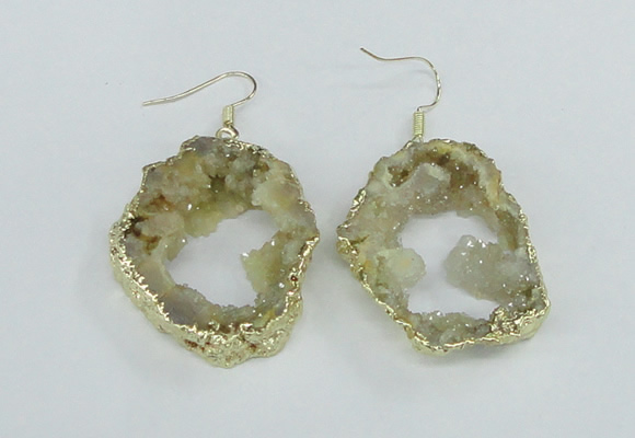 NGE103 30*35mm - 35*40mm freeform druzy agate gemstone earrings