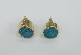 NGE115 12mm - 14mm freeform druzy quartz gemstone earrings