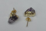 NGE12 8*12mm - 10*15mm faceted nuggets amethyst earrings wholesale