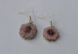 NGE123 8*12mm - 12*16mm freeform druzy agate gemstone earrings