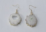 NGE128 18*20mm - 20*25mm freeform druzy agate gemstone earrings