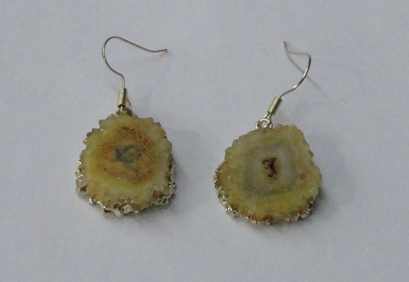 NGE129 18*20mm - 20*25mm freeform druzy agate gemstone earrings