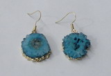 NGE132 18*20mm - 20*25mm freeform druzy agate gemstone earrings