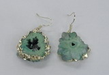 NGE133 18*20mm - 20*25mm freeform druzy agate gemstone earrings