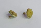 NGE139 12*14mm - 15*18mm freeform druzy agate gemstone earrings