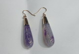 NGE14 10*40mm teardrop agate gemstone earrings wholesale