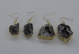 NGE146 15*20mm - 20*30mm freeform druzy agate gemstone earrings