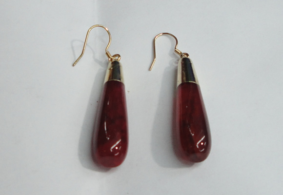 NGE15 10*40mm teardrop agate gemstone earrings wholesale