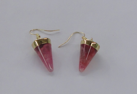 NGE155 11*20mm – 12*22mm cone agate gemstone earrings wholesale