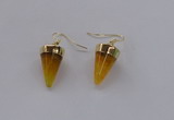 NGE156 11*20mm – 12*22mm cone agate gemstone earrings wholesale