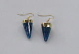 NGE157 11*20mm – 12*22mm cone agate gemstone earrings wholesale