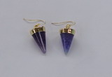 NGE159 11*20mm – 12*22mm cone agate gemstone earrings wholesale