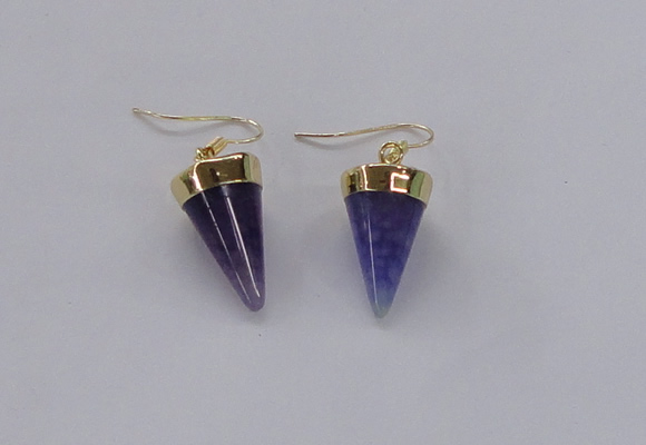 NGE159 11*20mm – 12*22mm cone agate gemstone earrings wholesale