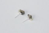 NGE162 4*6mm – 5*8mm freeform dalmatian jasper earrings