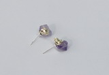 NGE164 4*6mm – 5*8mm freeform lavender amethyst earrings