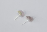 NGE166 4*6mm – 5*8mm freeform rose quartz gemstone earrings