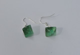 NGE176 8*10mm - 10*12mm faceted nuggets fluorite gemstone earrings