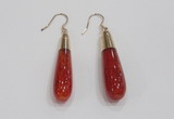 NGE19 10*40mm teardrop agate gemstone earrings wholesale