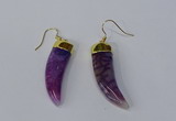 NGE228 10*40mm - 12*45mm oxhorn agate gemstone earrings wholesale