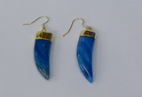 NGE230 10*40mm - 12*45mm oxhorn agate gemstone earrings wholesale