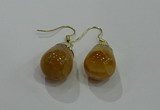 NGE234 15*20mm teardrop agate gemstone earrings wholesale